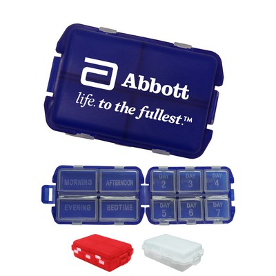 Union Printed - 7-Day Compartment Folding Pill Box Organizer - One Color Print