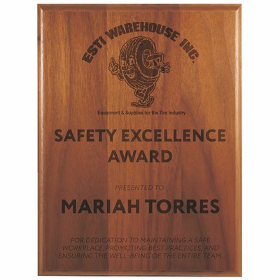 9" x 12" Step-Edge Genuine Walnut Plaque