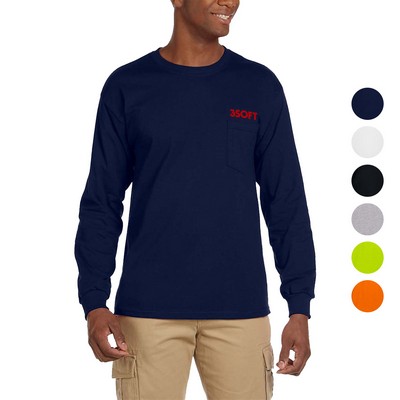 100% Cotton Long Sleeve Winter T-Shirt 6.1 oz with Pocket