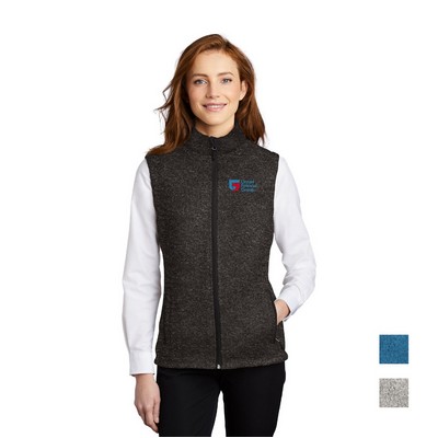Port Authority® Women's Sweater Fleece Embroidered Vest