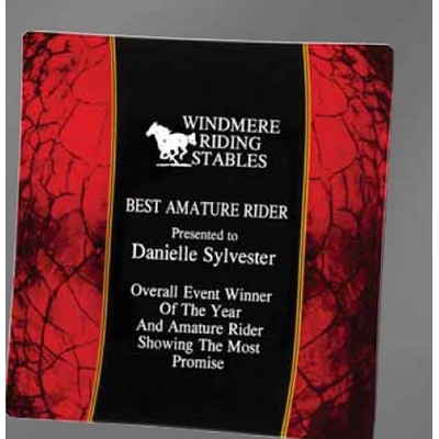 Small Red & Black Laserable Glass Tray