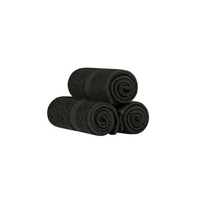 Black Bleach Proof Oxford Salon & Spa Hand Towel (16" x 28")