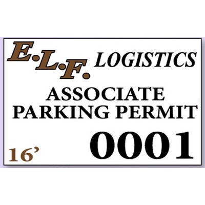 Custom Reflective Parking Permit Decal (3½" x 2¼")