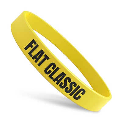Flat Classic Silicone Wristband (1/2" Wide)