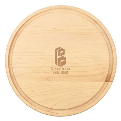 10 1/2" x 3/4" Maple Round Cutting Board with Juice Groove