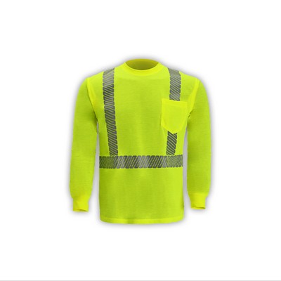 High Visibility Long Sleeve Jersey T-shirt, Class 2, Lime