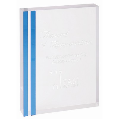 Rectangle Acrylic Award with Blue Edge (5" x 7")
