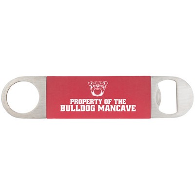 Red/White Bottle Opener with Silicone Grip (1 1/2" x 7")