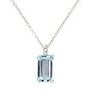 Jilco Inc. Diamond & Emerald Cut Blue Topaz Pendant Necklace