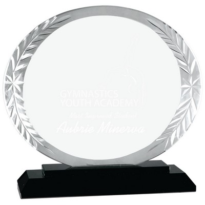 5 3/4" Oval Accent Glass on Black Base