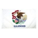 Illinois Indoor Parade Flag w/Pole Hem And Fringe (3'x5')