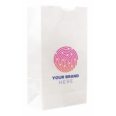 Full Color 1-Sided SOS White Paper Bags (4.25" x 8.185" x 2.375")