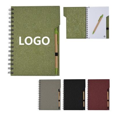 Vintage Spiral Notebook with Pen - Classic Colors