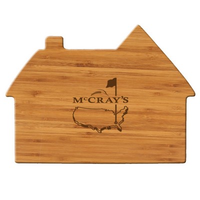 12" House Shape Bamboo Cutting Board Thick Style