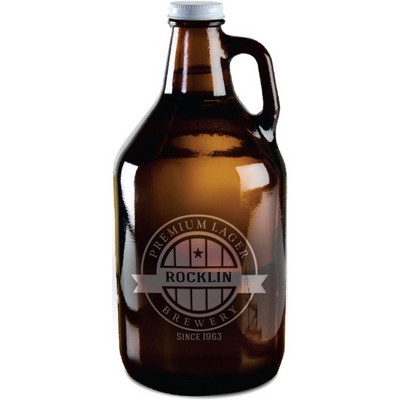 Laser Engraved Libbey® 64 Oz. Amber Growler