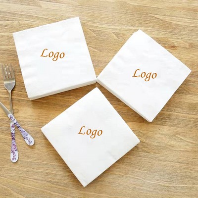 Printed Personalized Beverage Cocktail Party Napkins Restaurant Bar Paper Napkin 100pcs