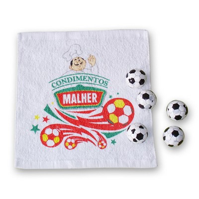 Compressed Face Towel Into Soccer Ball Shape