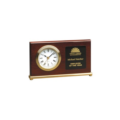 Rosewood Piano Finish Horizontal Desk Clock