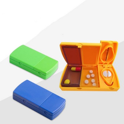 Pill Organizer With Cutter