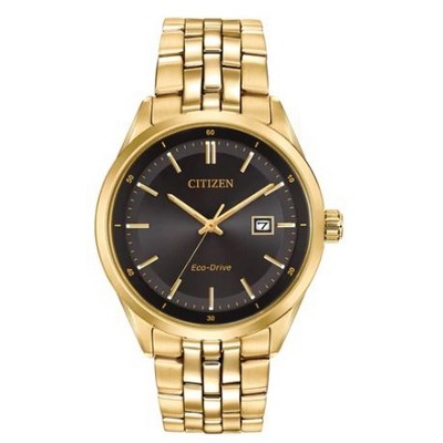 Citizen® Men's Corso Eco-Drive® Gold Watch w/Black Dial