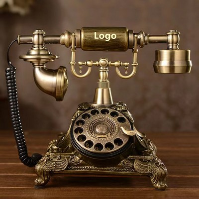 Antique Desk Phone Corded Retro Phone Rotary Antique Vintage Decorative Telephone