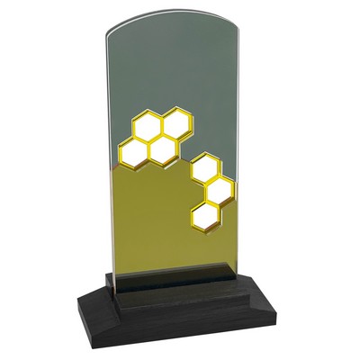 Honeycomb Award Black Wood Base