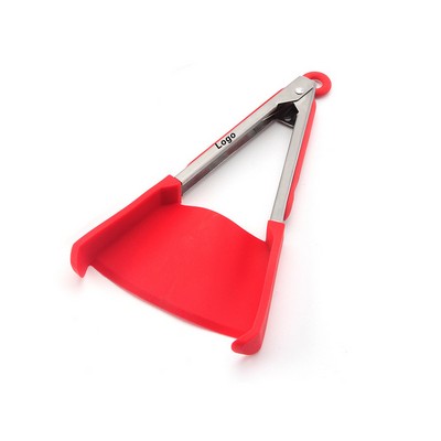 2" 1 Kitchen Spatula Tongs BBQ Silicone Cooking Tool