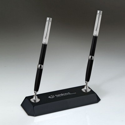 Black Crystal w/2 Black Pen Set