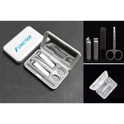 4" 1 Stainless Steel Professional Pedicure Kit Nail Scissors Grooming Kit With White Box Mirror