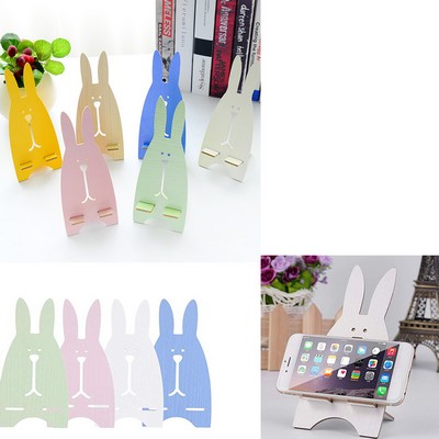 Adorable Rabbit Shape Wooden Portable Cellphone Stand