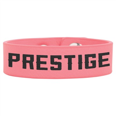 8 1/2" x 3/4" Pink Leatherette Youth Cuff Bracelet