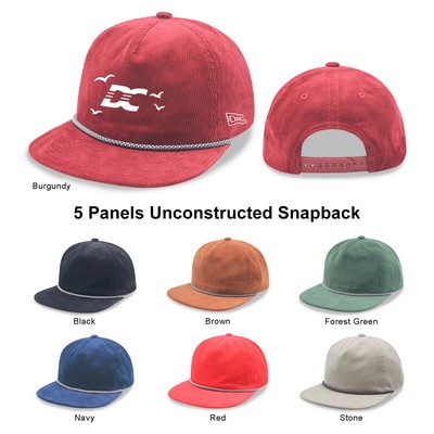 5 Panel Unstructed Corduroy Rope Hat