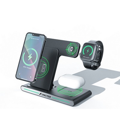 3" 1 Foldable Wireless Charger Station Magnetic Wireless Charger