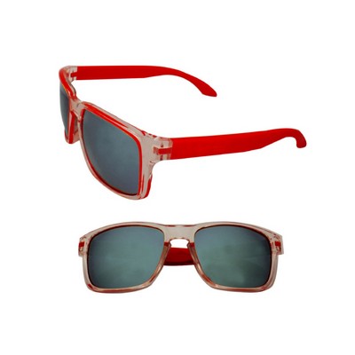 Two-Tone Mirror Lenses Polycarbonate Sunglasses