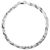 Jilco Inc. Braided Harringbone Sterling Silver Bracelet