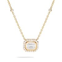Jilco Inc. Classic Bezel Set Gold Diamond Necklace
