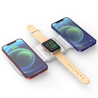 3-in-1 Foldable MagSafe Wireless Charger for iPhone, Apple Watch & AirPods