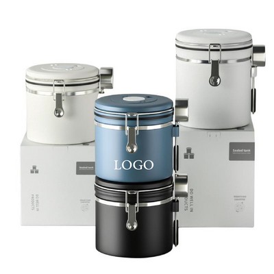 Airtight Coffee Jar Stainless Steel Canister Storage Container 1.2L/1.5L/1.8L