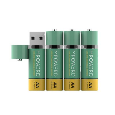 MPOWERD 4 Pack Rechargeable USB Batteries