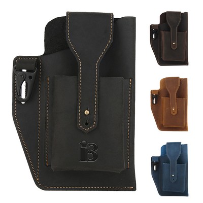 Leather Phone Pouch Holster for Men Belt