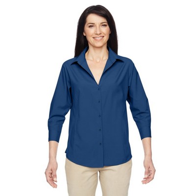 Harriton Ladies' Paradise 3/4-Sleeve Performance Shirt