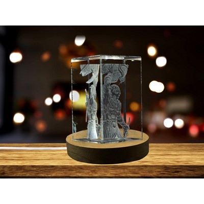 Sun God Re 3D Engraved Crystal Trophy Award w/LED Base Light