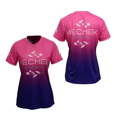 Womens/Girls Short Sleeve V Neck Shirt