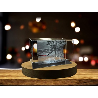 Harvesters 3D Engraved Crystal Trophy Award w/LED Base Light - Premium Artistry