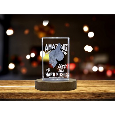 Skull Rock Music 3D Engraved Crystal Trophy Award