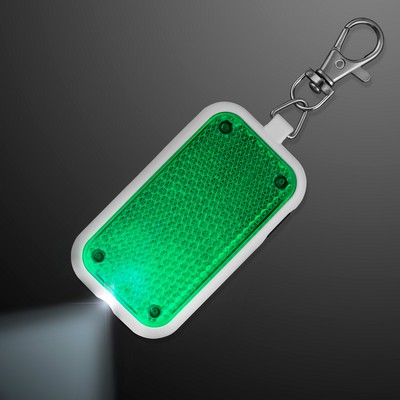 Green Safety Blinkers, Flashlight Keychain Clip - BLANK