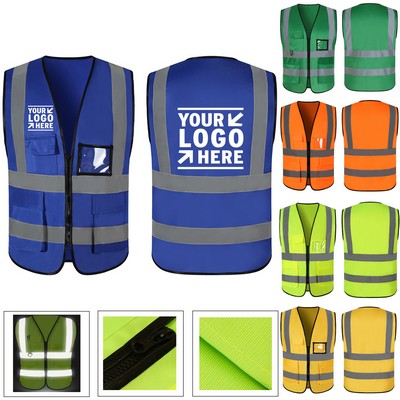 120gsm Polyester High Reflective Vest with 2 Pocket