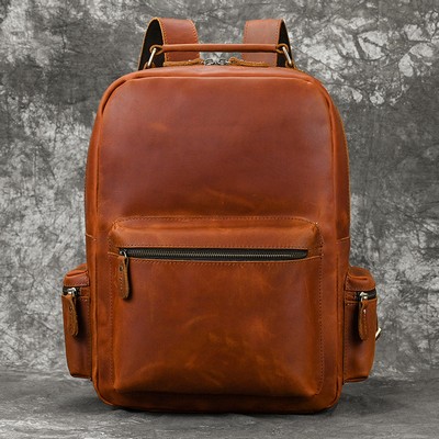 Crazy Horse Leather Laptop Backpack