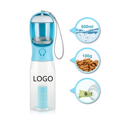 3" 1 Dog Water Bottle With Food Container And Poop Bags