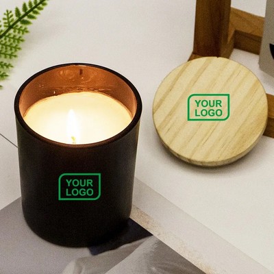 Soy Wax Candle in Glass Jar with Bamboo Lid 10 oz